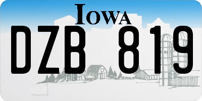 IA license plate DZB819