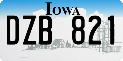 IA license plate DZB821