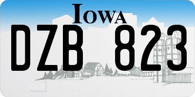 IA license plate DZB823