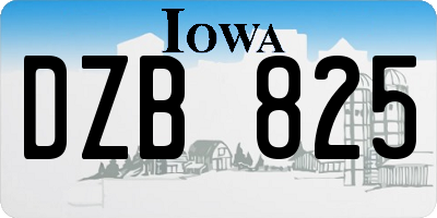 IA license plate DZB825