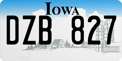 IA license plate DZB827