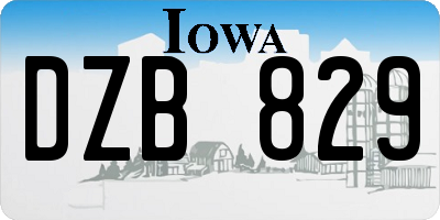 IA license plate DZB829
