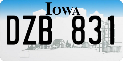 IA license plate DZB831