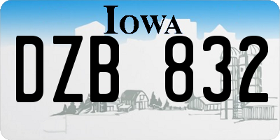 IA license plate DZB832