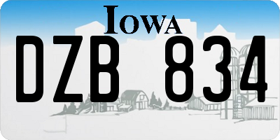 IA license plate DZB834