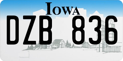 IA license plate DZB836
