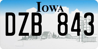 IA license plate DZB843