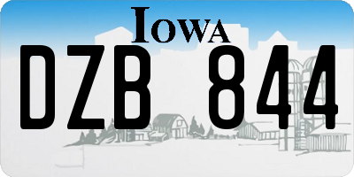 IA license plate DZB844