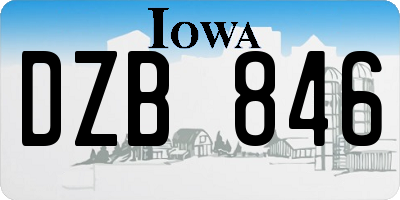 IA license plate DZB846