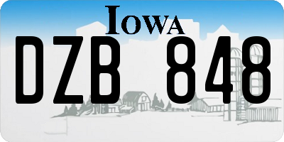IA license plate DZB848