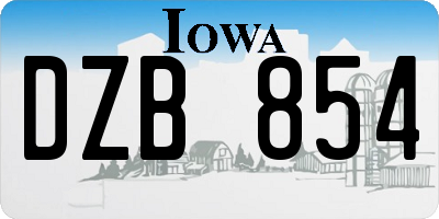 IA license plate DZB854