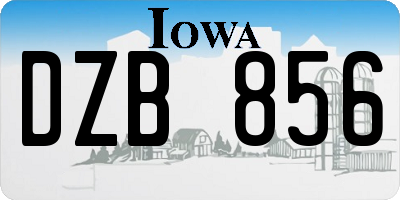 IA license plate DZB856