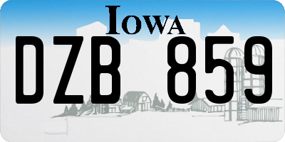 IA license plate DZB859