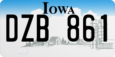 IA license plate DZB861