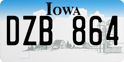 IA license plate DZB864