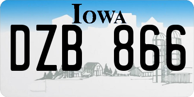 IA license plate DZB866