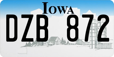 IA license plate DZB872