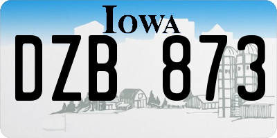 IA license plate DZB873