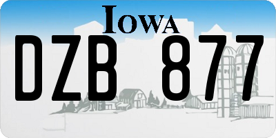 IA license plate DZB877