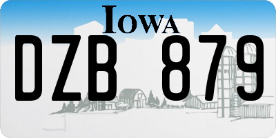 IA license plate DZB879