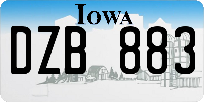 IA license plate DZB883