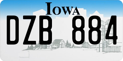 IA license plate DZB884