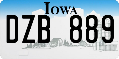 IA license plate DZB889