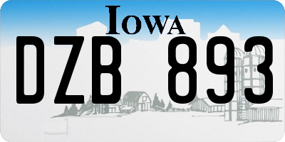 IA license plate DZB893