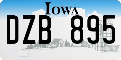 IA license plate DZB895