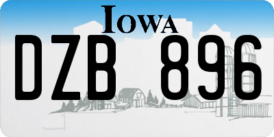 IA license plate DZB896