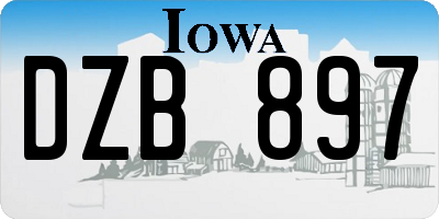 IA license plate DZB897