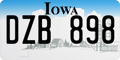 IA license plate DZB898