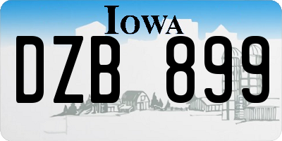 IA license plate DZB899