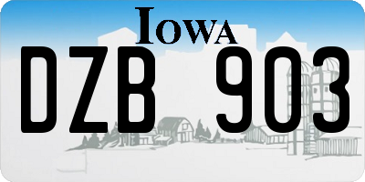 IA license plate DZB903