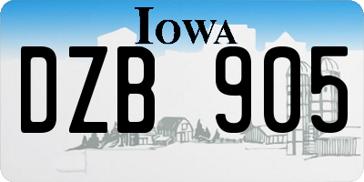 IA license plate DZB905