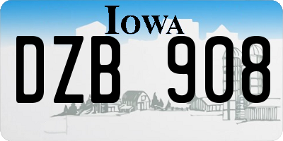 IA license plate DZB908