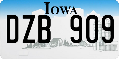 IA license plate DZB909