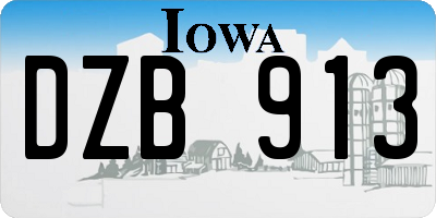 IA license plate DZB913