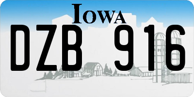 IA license plate DZB916