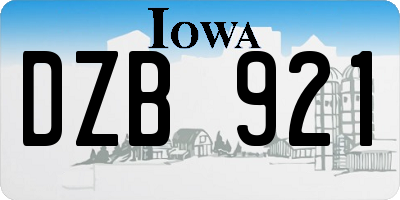 IA license plate DZB921