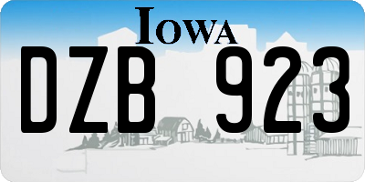 IA license plate DZB923