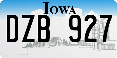 IA license plate DZB927