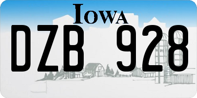 IA license plate DZB928