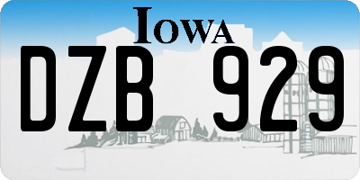 IA license plate DZB929