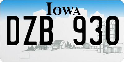 IA license plate DZB930