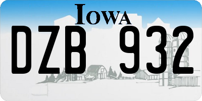 IA license plate DZB932