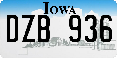 IA license plate DZB936