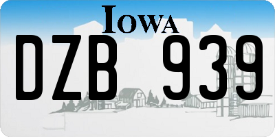 IA license plate DZB939