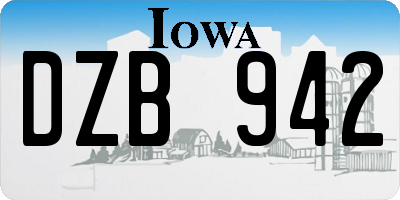 IA license plate DZB942