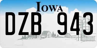 IA license plate DZB943